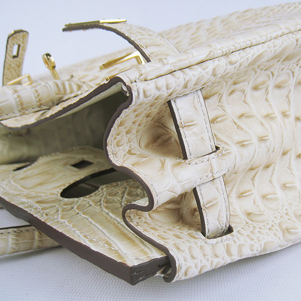 Replica Hermes Birkin 30CM Crocodile Head Veins Bag Cream 6088 On Sale